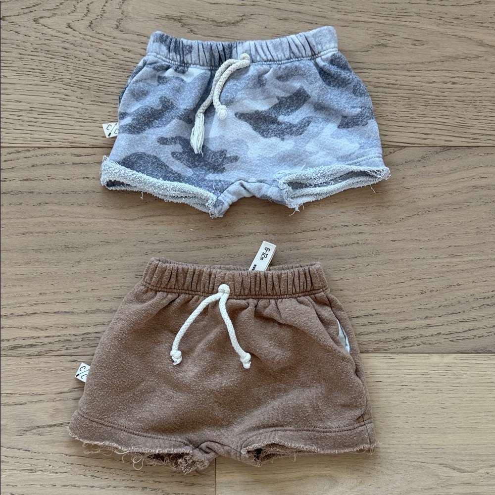 Stylish Kids Camo and Brown Shorts Set